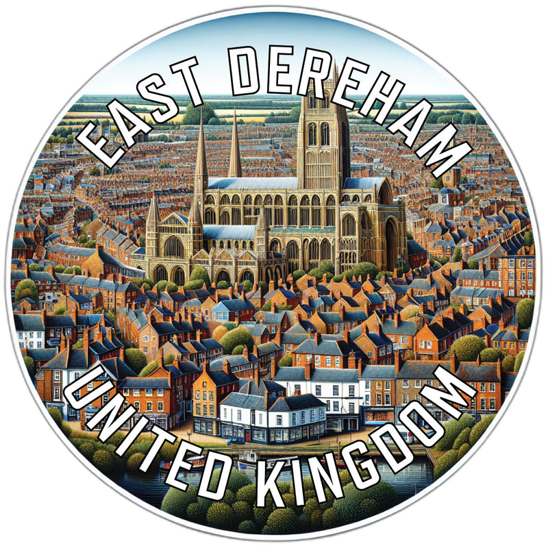 East Dereham United Kingdom Souvenir Die Cut Flat Magnet 6-Inch