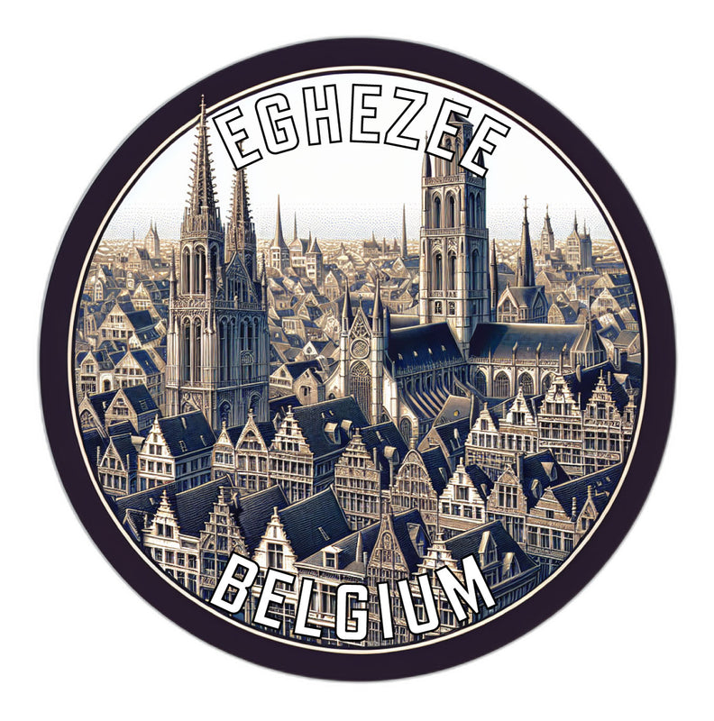 Eghezee Belgium Souvenir Die Cut Flat Magnet 6-Inch