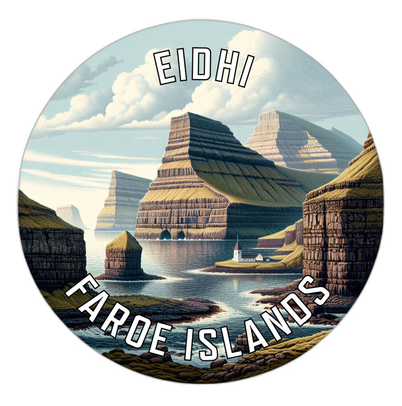 Eidhi Faroe Islands Souvenir Die Cut Flat Magnet 6-Inch
