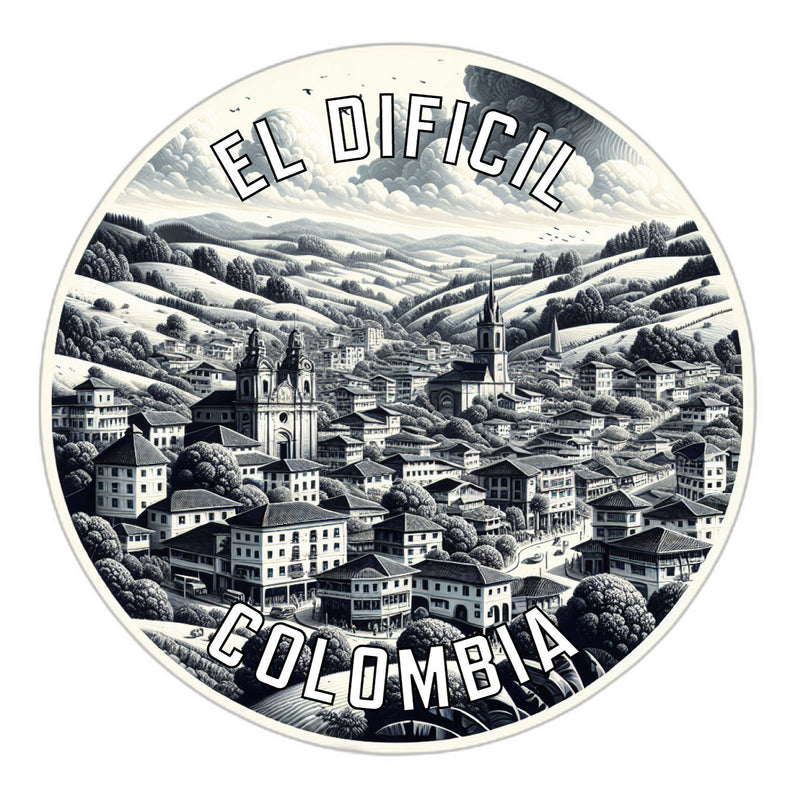 El Dificil Colombia Souvenir Die Cut Flat Magnet 3-Inch