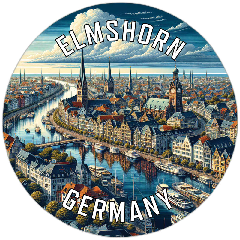 Elmshorn Germany Souvenir Die Cut Flat Magnet 6-Inch