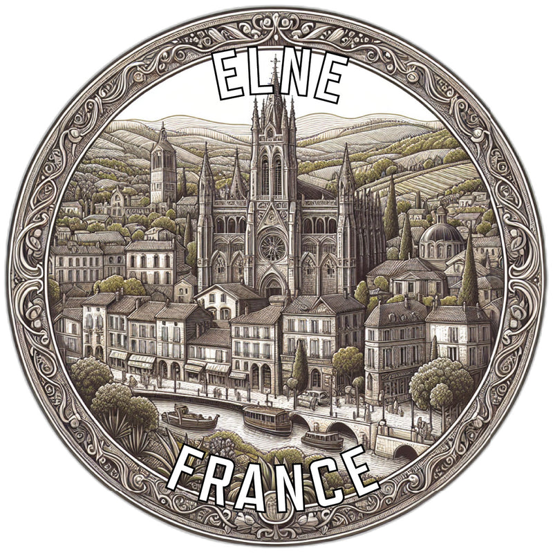 Elne France Souvenir Die Cut Flat Magnet 2-Inch