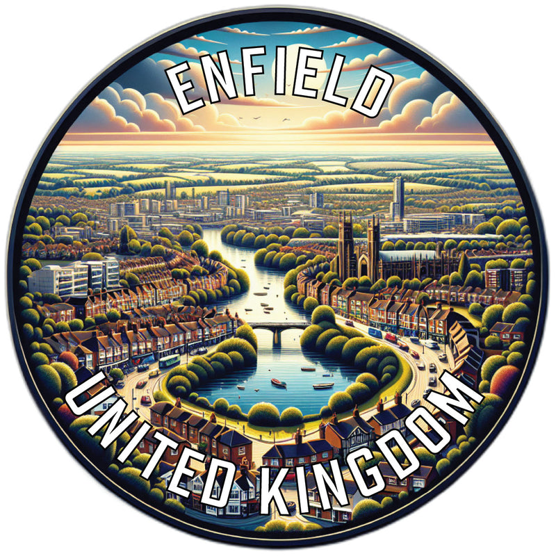 Enfield United Kingdom Souvenir Die Cut Flat Magnet 2-Inch