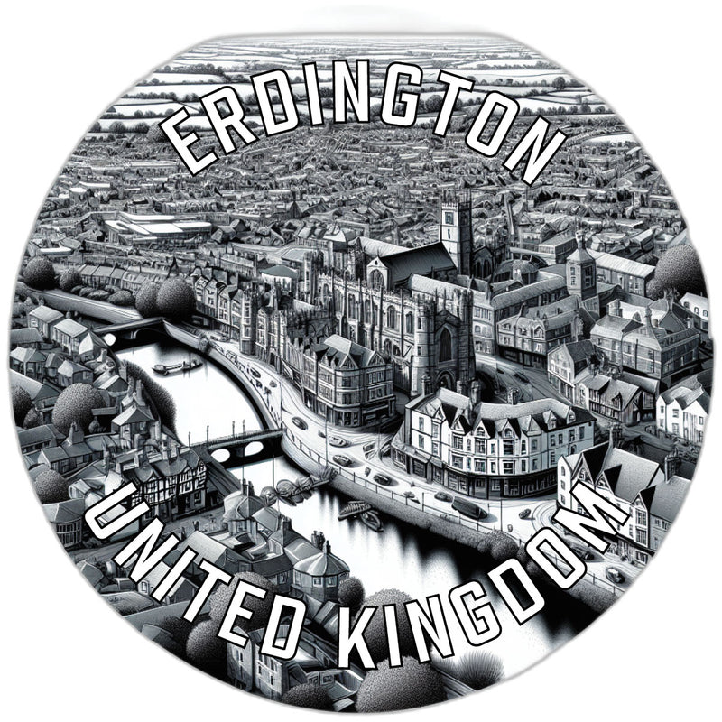 Erdington United Kingdom Souvenir Die Cut Flat Magnet 6-Inch