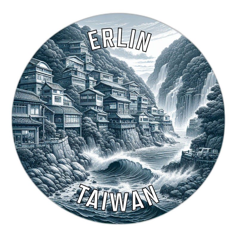 Erlin Taiwan Souvenir Vinyl Decal Sticker 2-Inch