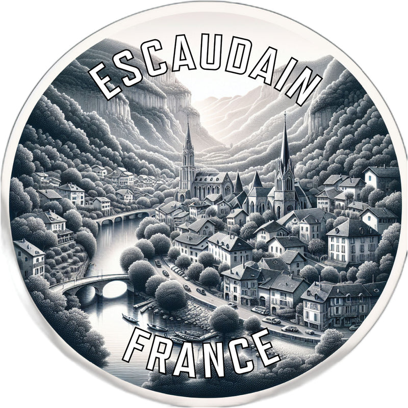 Escaudain France Souvenir Die Cut Flat Magnet 4-Inch