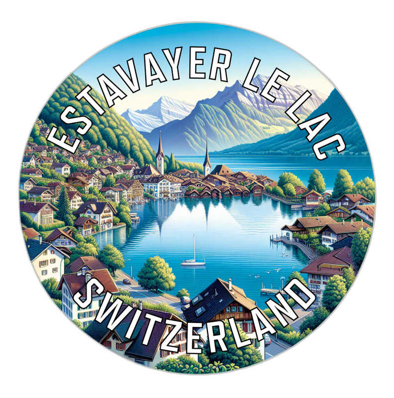 Estavayer le Lac Switzerland Souvenir Die Cut Flat Magnet 3-Inch