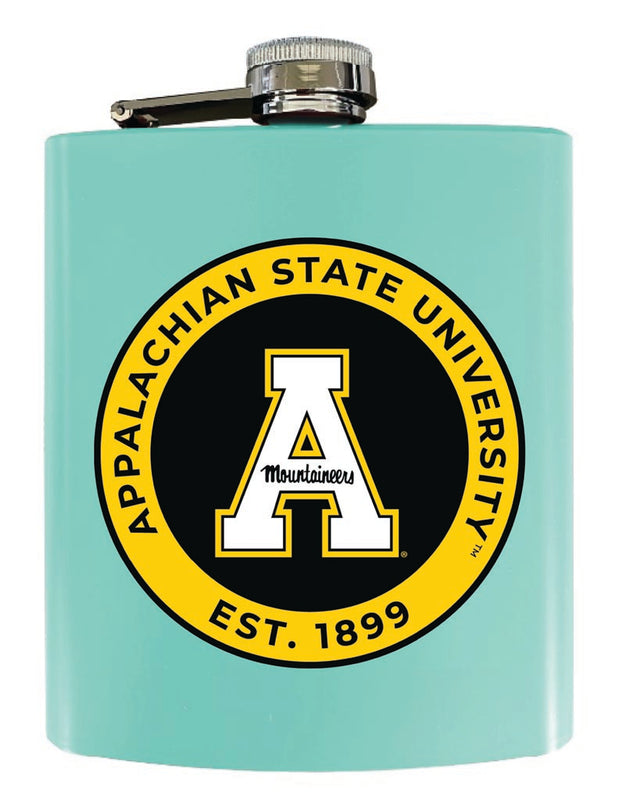 Appalachian State 7 oz Steel Flask Matte Finish Seafoam Officially Licensed Collegiate Product 4-Pack