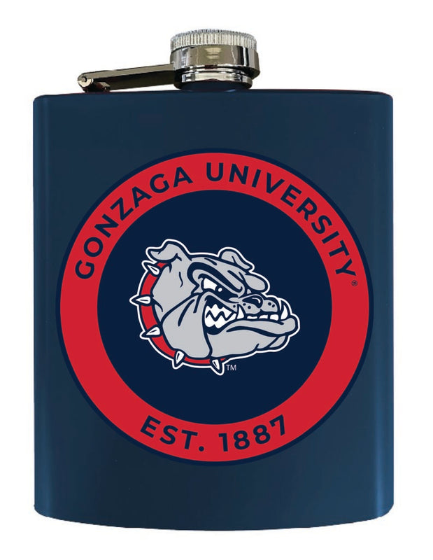 Gonzaga Bulldogs 7 oz Steel Flask Matte Finish Navy Officially Licensed Collegiate Product Single