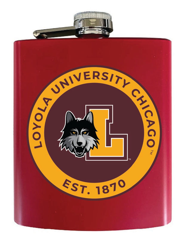 Loyola University Ramblers 7 oz Steel Flask Matte Finish Red Officially Licensed Collegiate Product Single