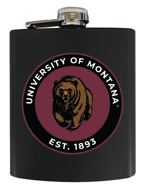 Montana University 7 oz Steel Flask Matte Finish Black Officially Licensed Collegiate Product Single