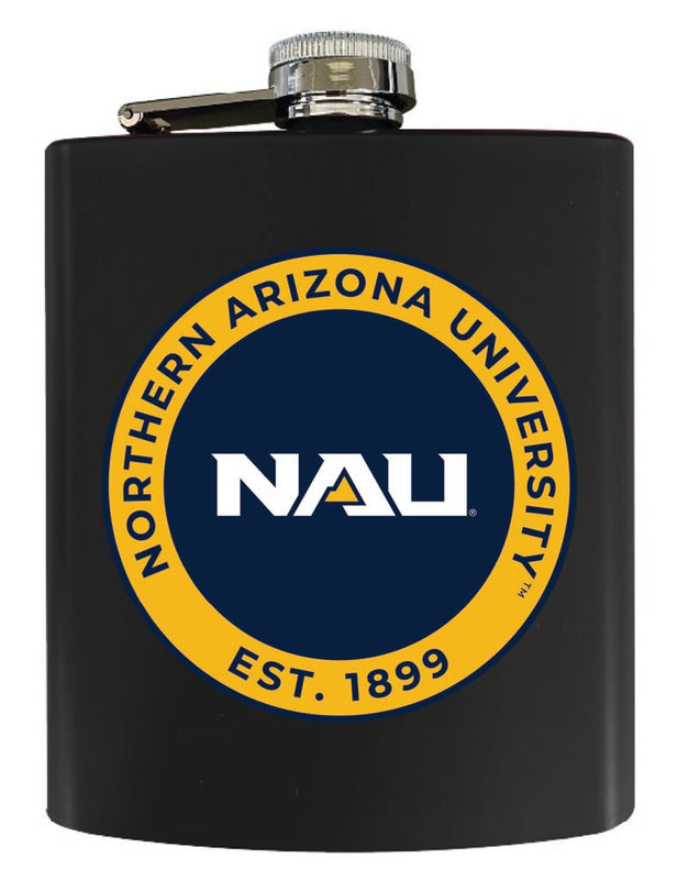 Northern Arizona University 7 oz Steel Flask Matte Finish Black Officially Licensed Collegiate Product Single