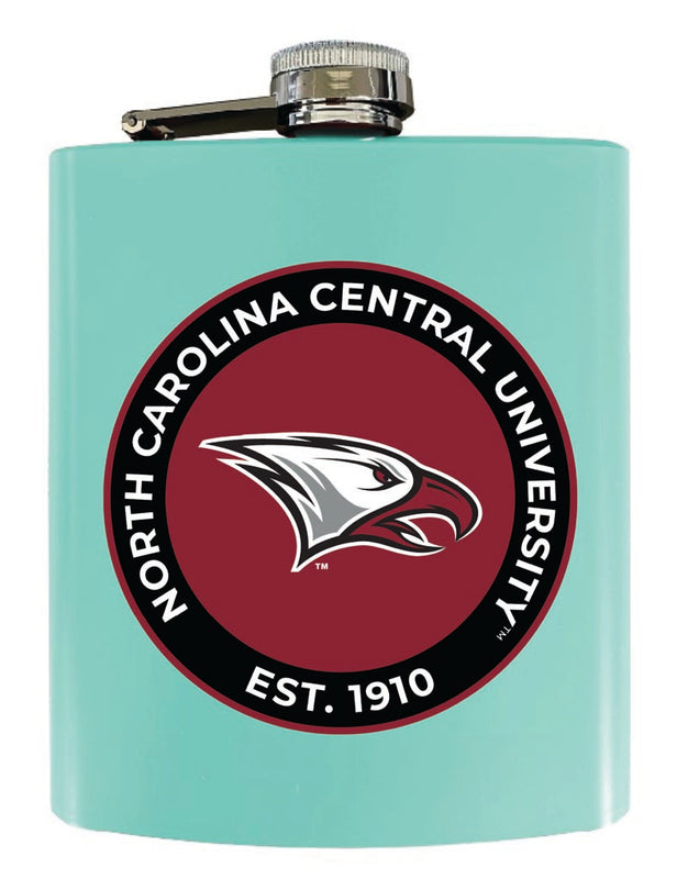 North Carolina Central Eagles 7 oz Steel Flask Matte Finish Seafoam Officially Licensed Collegiate Product 4-Pack