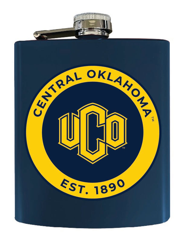 University of Central Oklahoma Bronchos 7 oz Steel Flask Matte Finish Navy Officially Licensed Collegiate Product 2-Pack