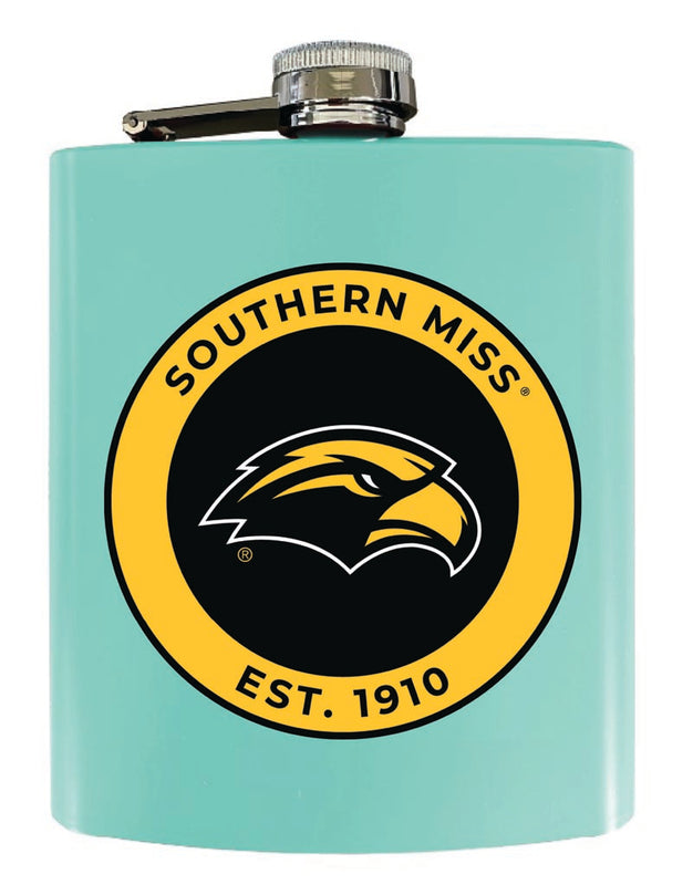 Southern Mississippi Golden Eagles 7 oz Steel Flask Matte Finish Seafoam Officially Licensed Collegiate Product Single