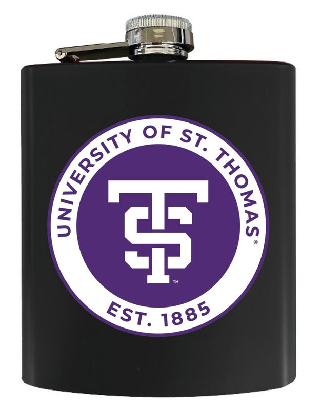 University of St. Thomas 7 oz Steel Flask Matte Finish Black Officially Licensed Collegiate Product 2-Pack