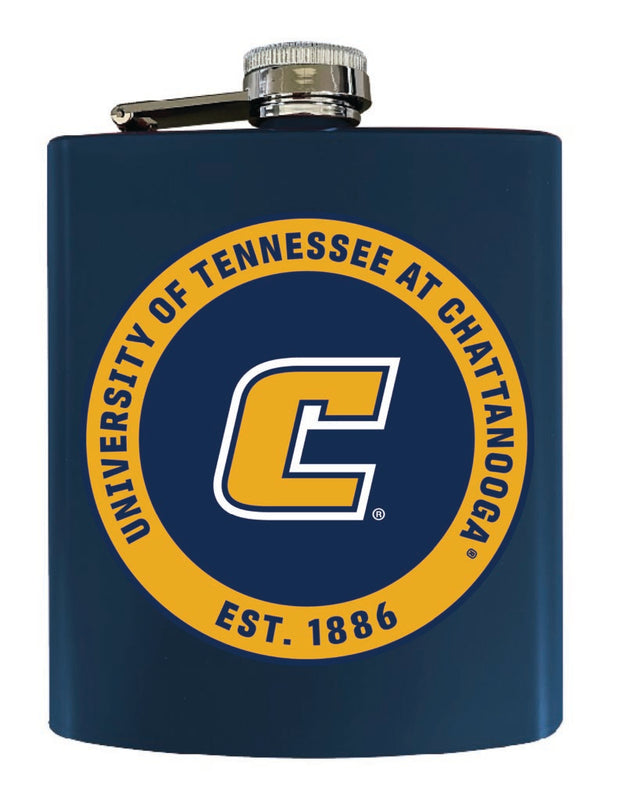 University of Tennessee at Chattanooga 7 oz Steel Flask Matte Finish Navy Officially Licensed Collegiate Product Single