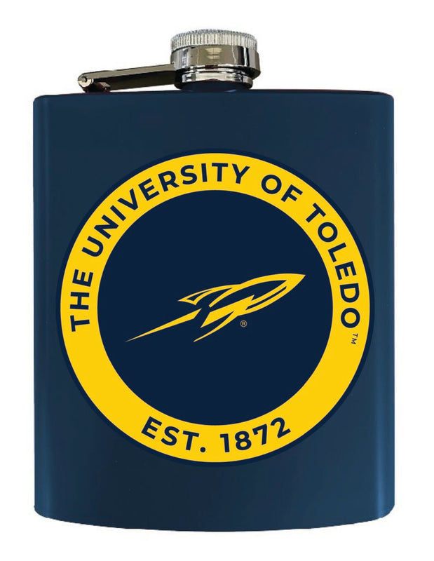 Toledo Rockets 7 oz Steel Flask Matte Finish Navy Officially Licensed Collegiate Product 4-Pack