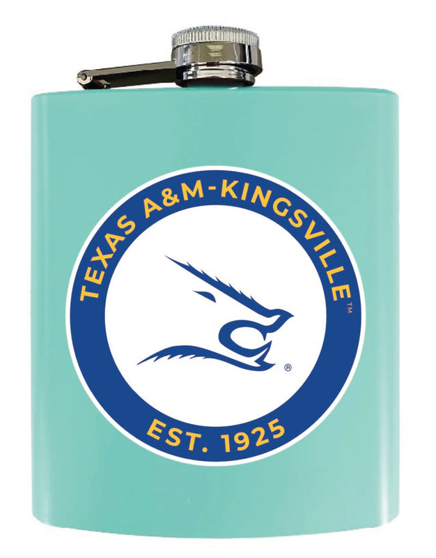 Texas A&M Kingsville Javelinas 7 oz Steel Flask Matte Finish Seafoam Officially Licensed Collegiate Product 2-Pack