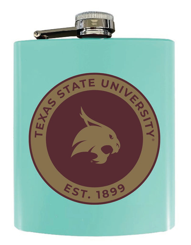 Texas State Bobcats 7 oz Steel Flask Matte Finish Seafoam Officially Licensed Collegiate Product 4-Pack