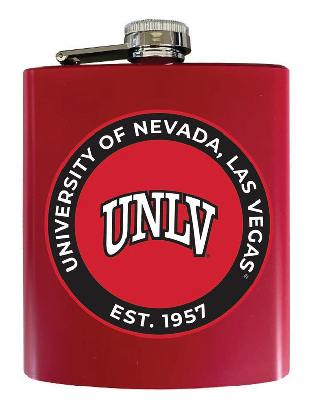 UNLV Rebels 7 oz Steel Flask Matte Finish Red Officially Licensed Collegiate Product 4-Pack