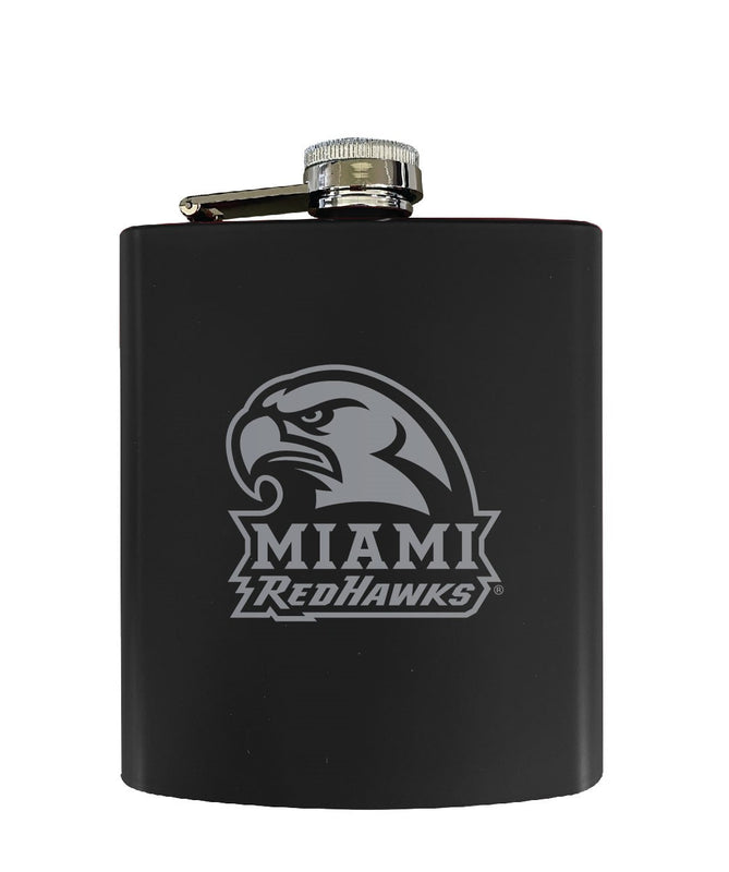 Miami of Ohio Stainless Steel Etched Flask - Choose Your Color
