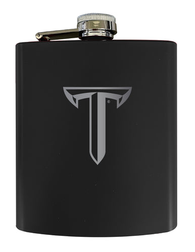 Troy University Stainless Steel Etched Flask 7 oz - Officially Licensed, Choose Your Color, Matte Finish