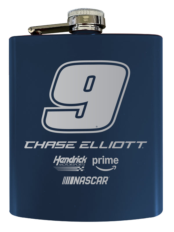 Nascar #9 Chase Elliott 7 oz Stainless Steel Flask with Matte Finish