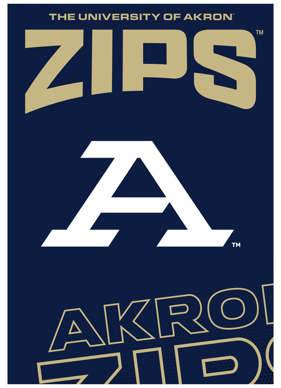Akron Zips Vintage Collegiate Poster – Officially Licensed College Wall Art