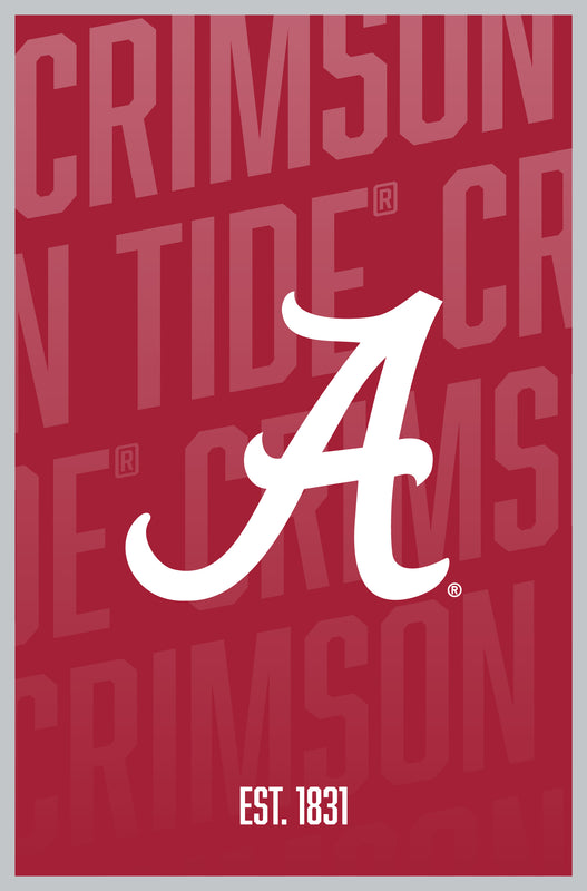 Alabama Crimson Tide Vintage College Poster Officially Licensed Collegiate Product 16 x 24-Inches