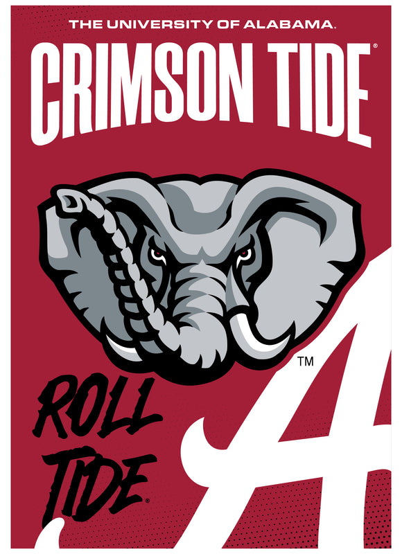 Alabama Crimson Tide Vintage Collegiate Poster – Officially Licensed College Wall Art