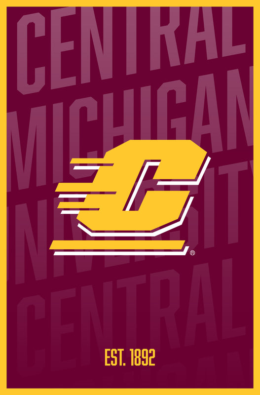 Central Michigan University Vintage College Poster Officially Licensed Collegiate Product 16 x 24-Inches