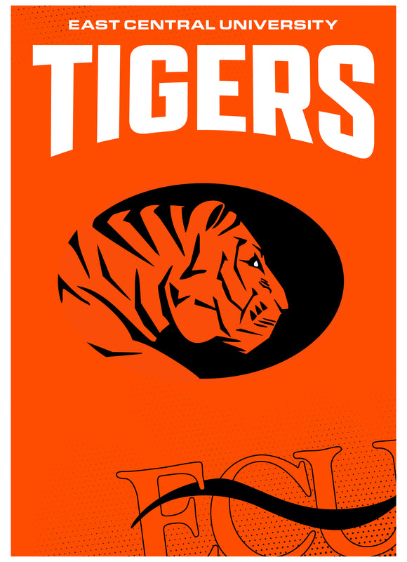 East Central University Tigers Vintage Collegiate Poster – Officially Licensed College Wall Art