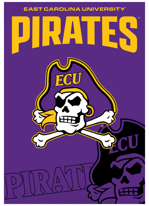 East Carolina Pirates Vintage Collegiate Poster – Officially Licensed College Wall Art