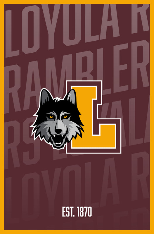 Loyola University Ramblers Vintage College Poster Officially Licensed Collegiate Product 16 x 24-Inches