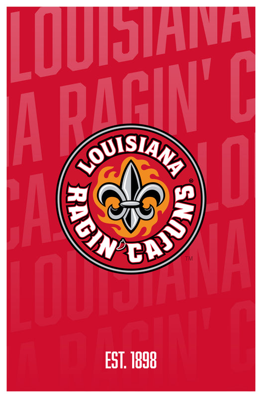 Louisiana at Lafayette Ragin' Cajuns Vintage College Poster Officially Licensed Collegiate Product 8 x 10-Inches