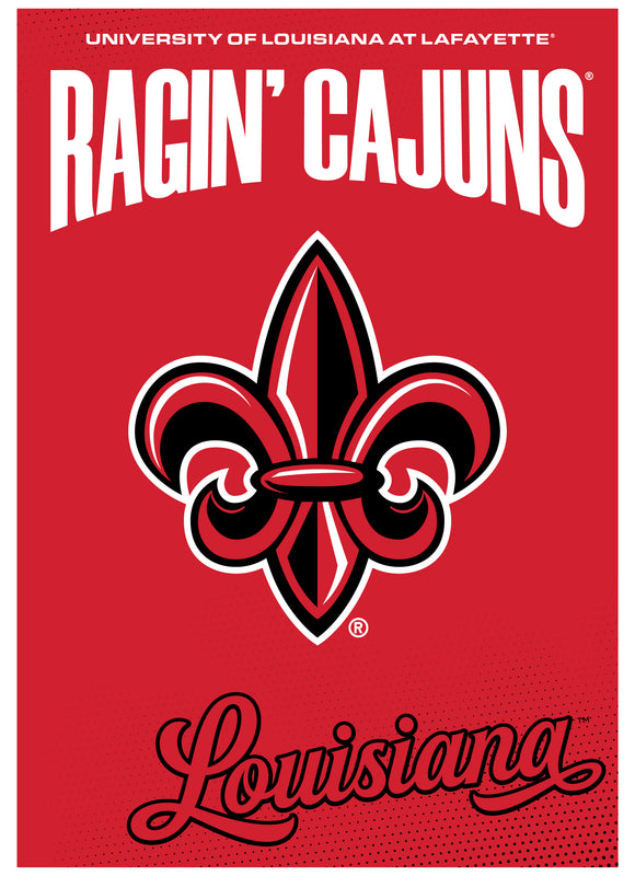 Louisiana at Lafayette Ragin' Cajuns Vintage Collegiate Poster – Officially Licensed College Wall Art