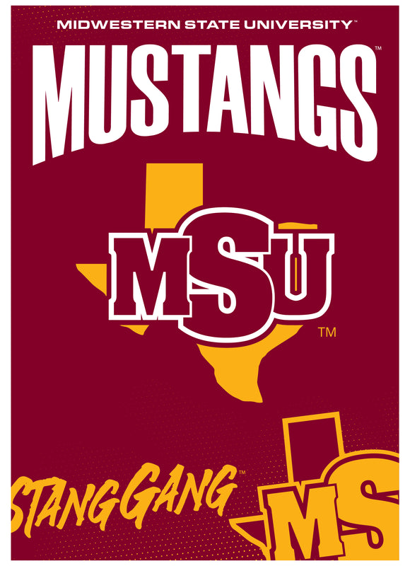 Midwestern State University Mustangs Vintage Collegiate Poster – Officially Licensed College Wall Art