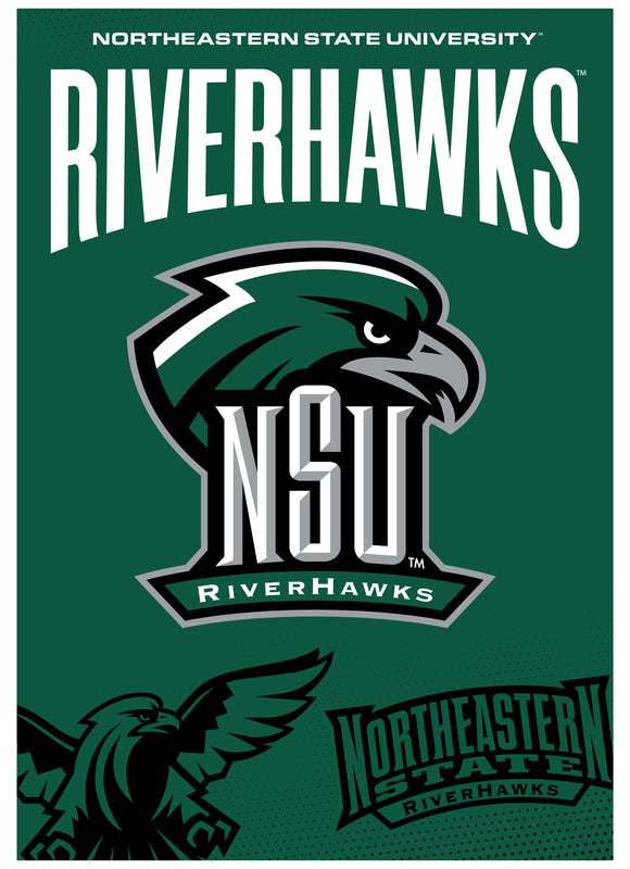 Northeastern State University Riverhawks Vintage Collegiate Poster – Officially Licensed College Wall Art