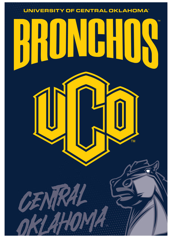 University of Central Oklahoma Bronchos Vintage Collegiate Poster – Officially Licensed College Wall Art