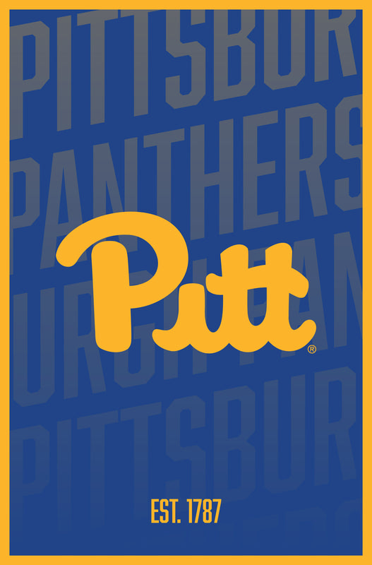 Pittsburgh Panthers Vintage College Poster Officially Licensed Collegiate Product 8 x 10-Inches