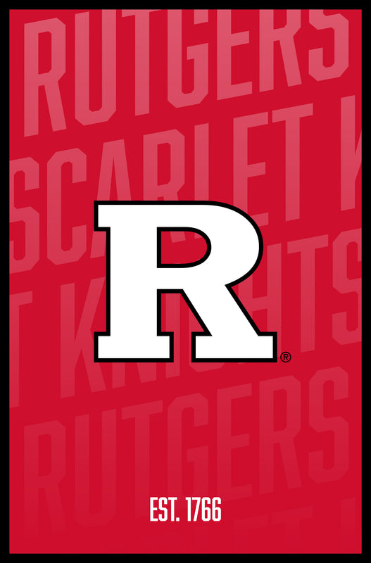 Rutgers Scarlet Knights Vintage College Poster Officially Licensed Collegiate Product 8 x 10-Inches