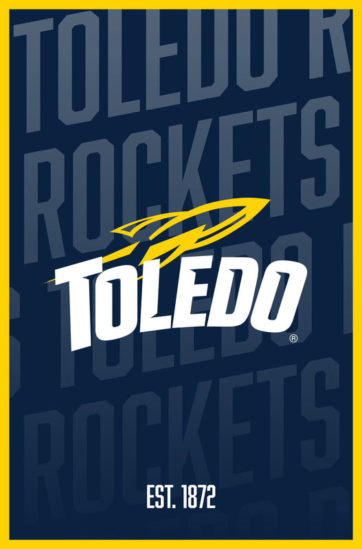 Toledo Rockets Vintage College Poster Officially Licensed Collegiate Product 8 x 10-Inches