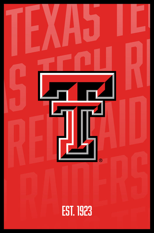 Texas Tech Red Raiders Vintage College Poster Officially Licensed Collegiate Product 8 x 10-Inches