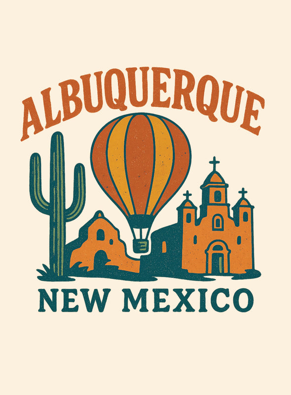 Albuquerque New Mexico Vintage Design Souvenir Vintage Travel Poster 8 x 10-Inches
