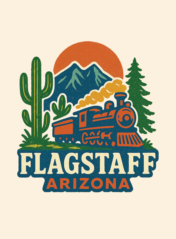 Flagstaff Arizona Vintage Design Souvenir Vintage Travel Poster 8 x 10-Inches