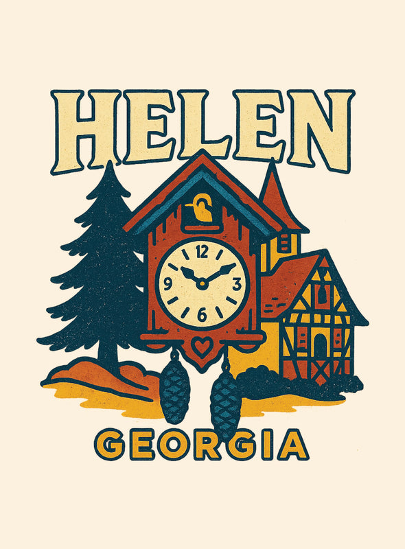 Helen Georgia Vintage Design Souvenir Vintage Travel Poster 8 x 10-Inches