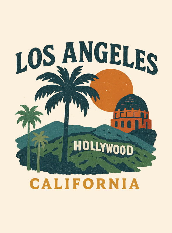 Los Angeles California Vintage Design Souvenir Vintage Travel Poster 8 x 10-Inches