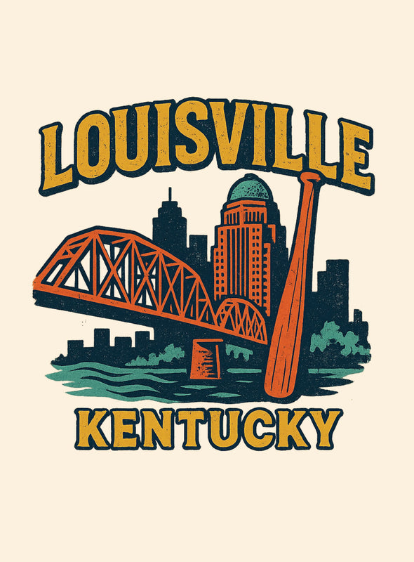 Louisville Kentucky Vintage Design Souvenir Vintage Travel Poster 8 x 10-Inches