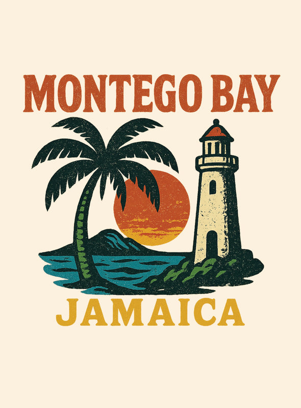 Montego Bay Jamaica Vintage Design Souvenir Vintage Travel Poster 8 x 10-Inches